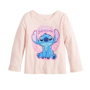 🌻 NWT Disney Lilo & Stitch Pink Long Sleeve Shirt Size 5T